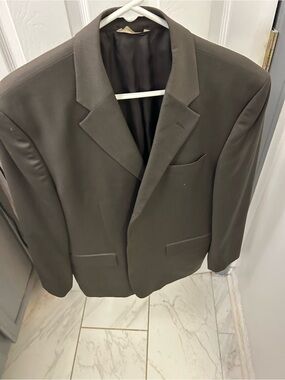 BANANA REPUBLIC Men's Olive Gray Single-Breasted Blazer